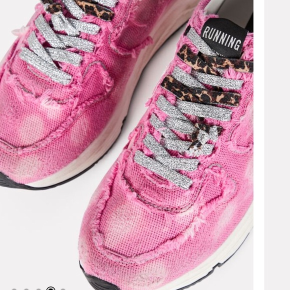 RARE GOLDEN GOOSE Running Sole Pink Canvas Sneakers - new condition - Picture 4 of 14